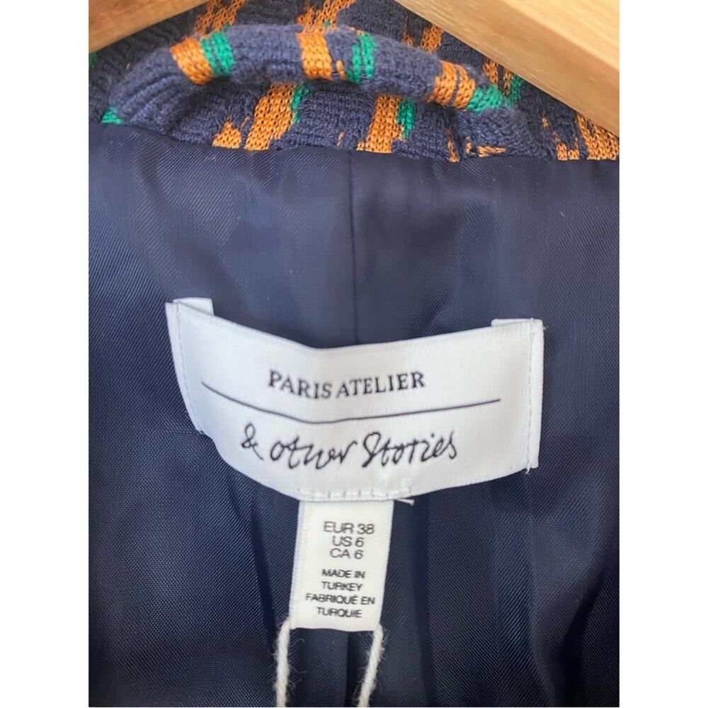 & Other Stories Navy Striped Blazer Twee Workwear Size 6 NWT - Picture 6 of 11